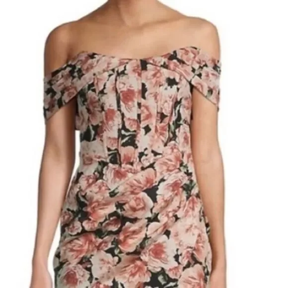 Lavish Alice Off The Shoulder Bardot Wrap Dress-LL6